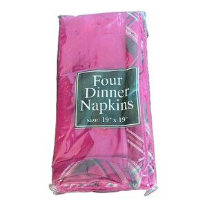 Bardwil Linens LOREN Set of 4, 19"X19"  Holiday Cotton Napkins Red NEW